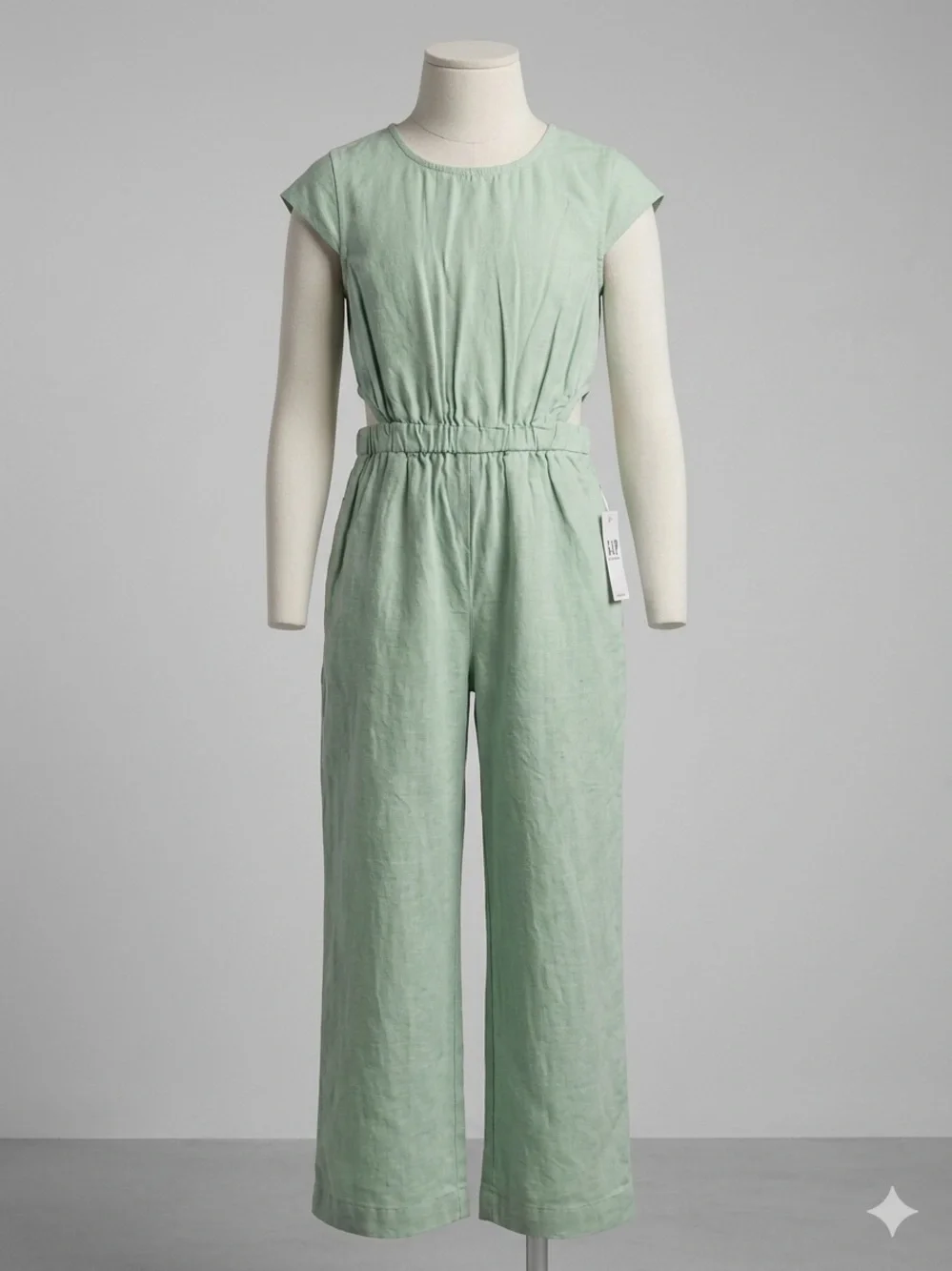 Gap Kids Sleeveless Mint Green Linen Jumpsuit